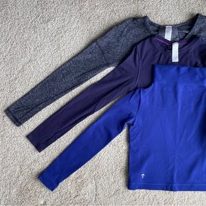 BUNDLE OF 3 ivivva by lululemon children’s activewear gymnastics dance tops EUC